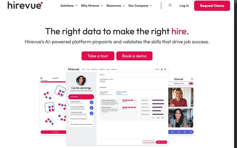 Screenshot of HireVue