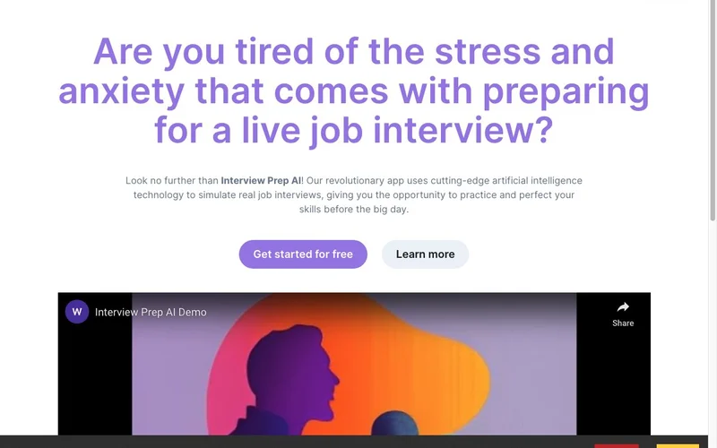 Screenshot of Interview Prep AI
