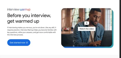 Screenshot of Interview Warmup by Google