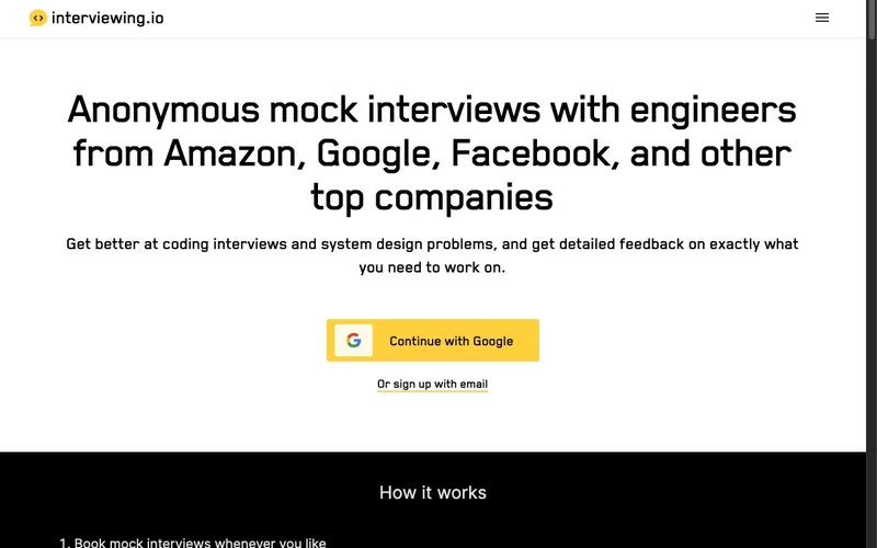 Screenshot of Interviewing.io