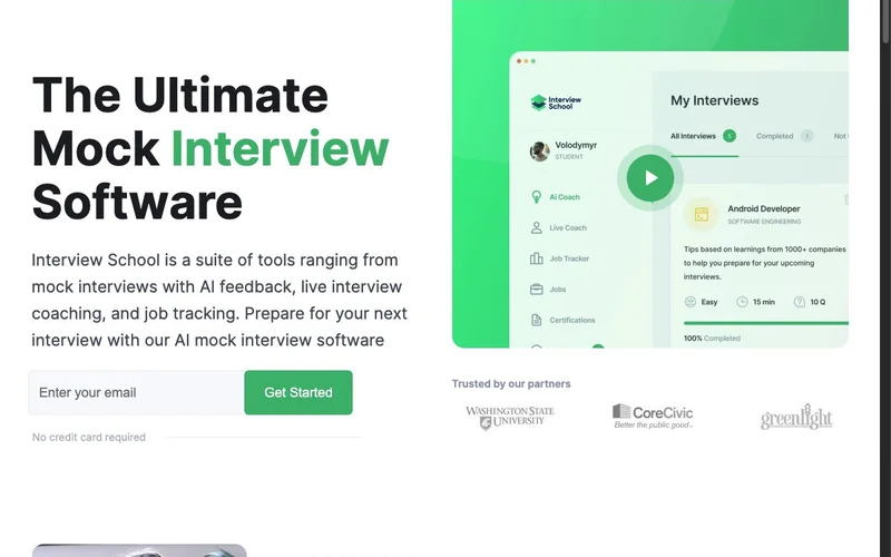 Screenshot of MockInterview.co (redirects to Interview School)